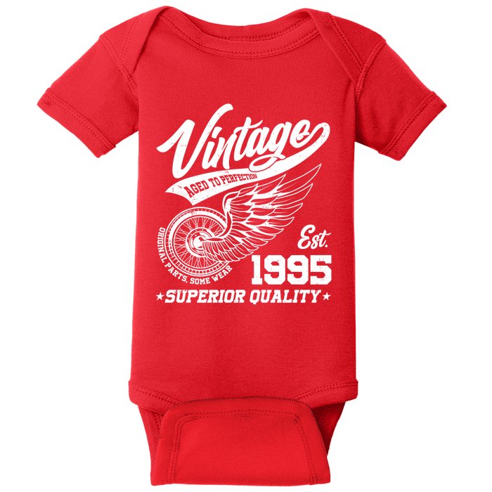 Winged Wheel Vintage 1995 Aged To Perfection Superior Quality 30th Birthday Baby Bodysuit