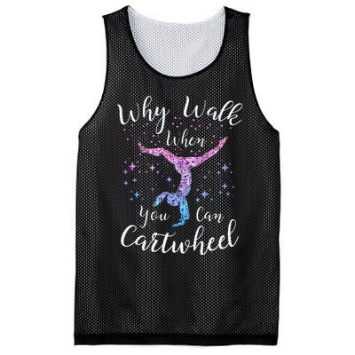 Why Walk When You Can Cartwheel Gymnast Gymnastic Tumbling Mesh Reversible Basketball Jersey Tank