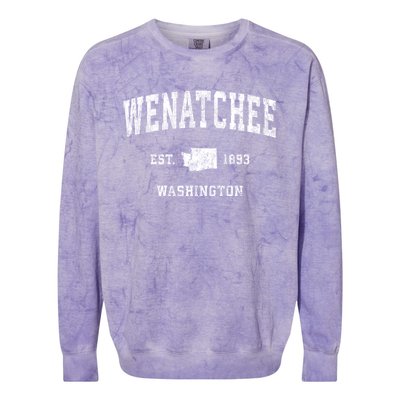 Wenatchee Washington Wa Vintage Sports Colorblast Crewneck Sweatshirt