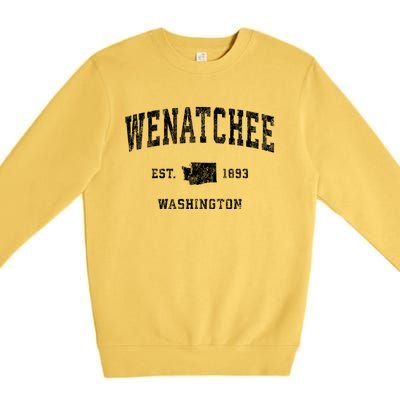 Wenatchee Washington Wa Vintage Sports Premium Crewneck Sweatshirt