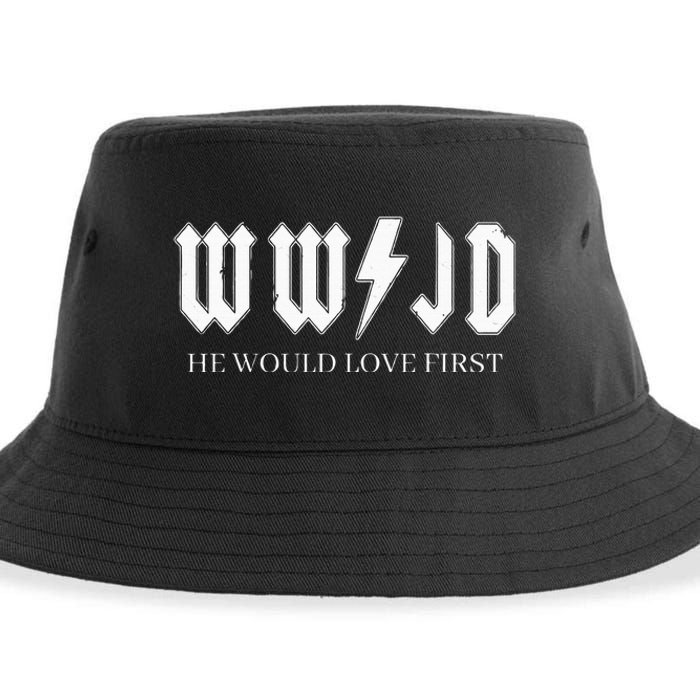 Wwjd What Would Jesus Do He Would Love First Sustainable Bucket Hat