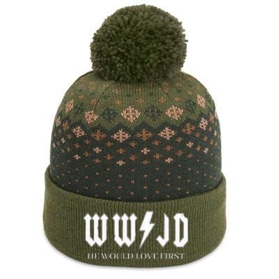 Wwjd What Would Jesus Do He Would Love First The Baniff Cuffed Pom Beanie