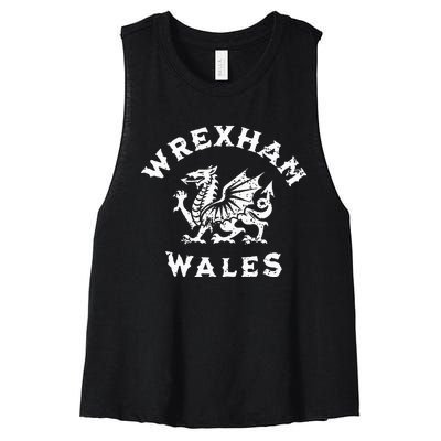 Wrexham Wales Welsh Dragon Flag Women's Racerback Cropped Tank