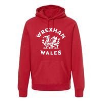 Wrexham Wales Welsh Dragon Flag Vintage Premium Hoodie