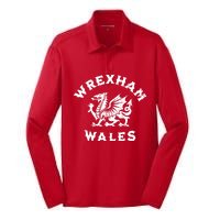 Wrexham Wales Welsh Dragon Flag Vintage Silk Touch Performance Long Sleeve Polo