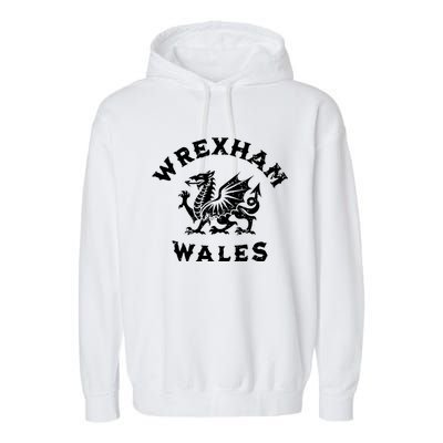 Wrexham Wales Welsh Dragon Flag Vintage Garment-Dyed Fleece Hoodie