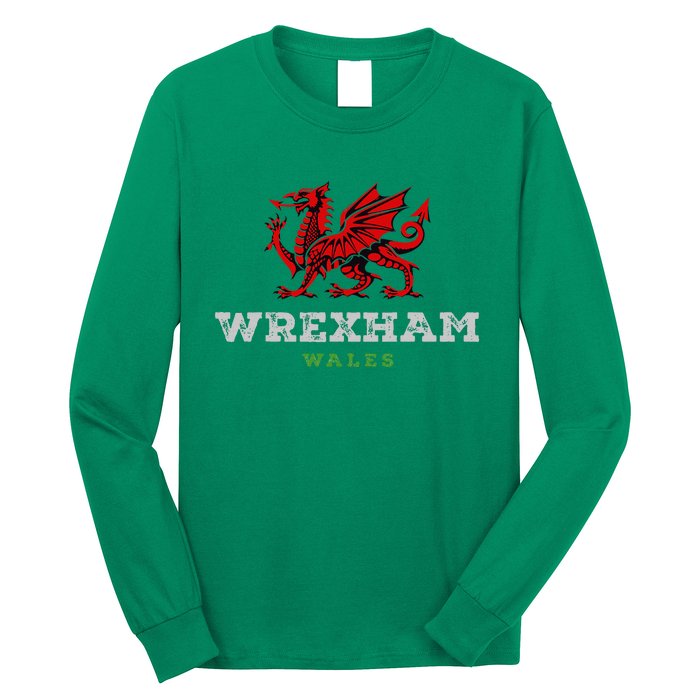 Wrexham Wales Welsh Dragon Flag Long Sleeve Shirt