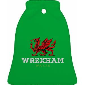 Wrexham Wales Welsh Dragon Flag Ceramic Bell Ornament