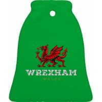 Wrexham Wales Welsh Dragon Flag Ceramic Bell Ornament