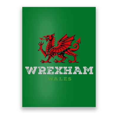 Wrexham Wales Welsh Dragon Flag Poster