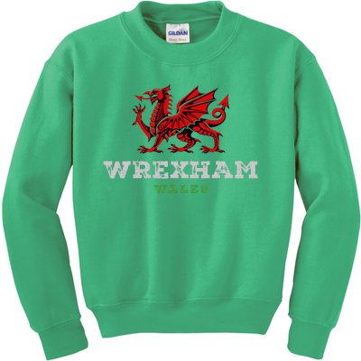 Wrexham Wales Welsh Dragon Flag Kids Sweatshirt