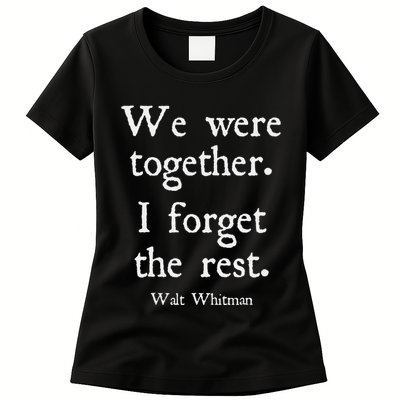 Walt Whitman We Were Together Romantic Love Couple Womens T-Shirt