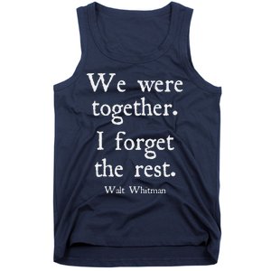 Walt Whitman We Were Together Romantic Love Couple Tank Top