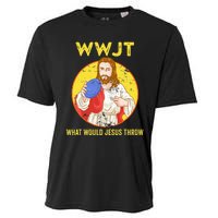 WWJT What would Jesus throw Frisbee disc golf sport Cooling Performance Crew T-Shirt