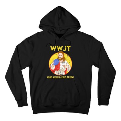 WWJT What would Jesus throw Frisbee disc golf sport Hoodie