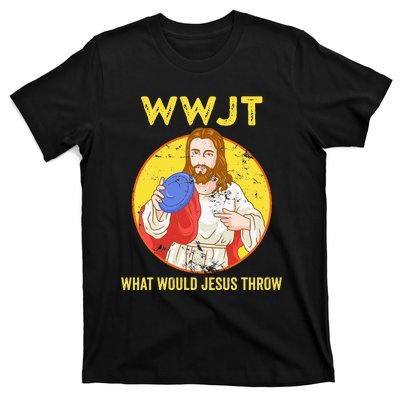 WWJT What would Jesus throw Frisbee disc golf sport T-Shirt