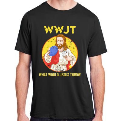 WWJT What would Jesus throw Frisbee disc golf sport Adult ChromaSoft Performance T-Shirt