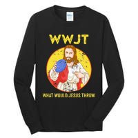 WWJT What would Jesus throw Frisbee disc golf sport Tall Long Sleeve T-Shirt