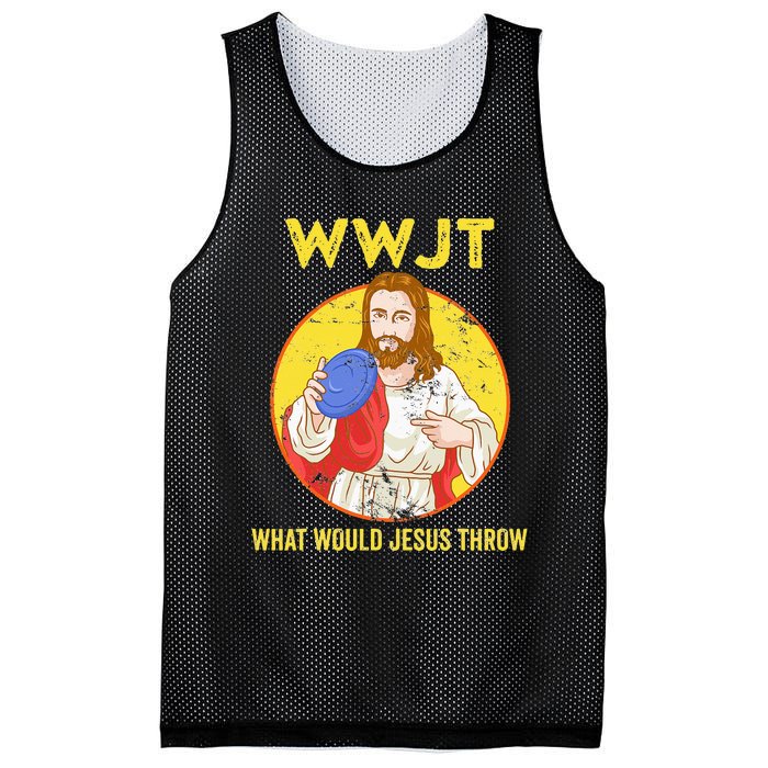 WWJT What would Jesus throw Frisbee disc golf sport Mesh Reversible Basketball Jersey Tank