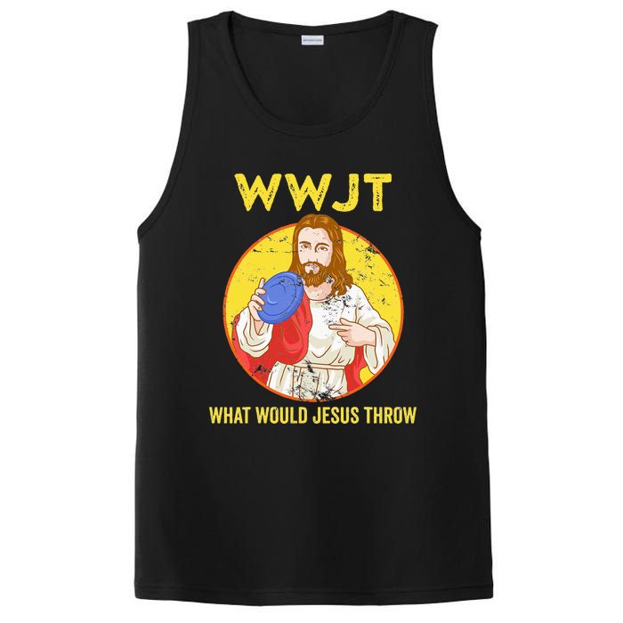 WWJT What would Jesus throw Frisbee disc golf sport PosiCharge Competitor Tank