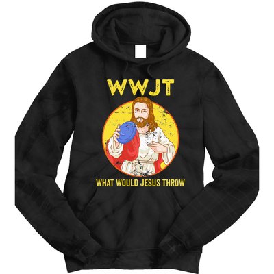 WWJT What would Jesus throw Frisbee disc golf sport Tie Dye Hoodie