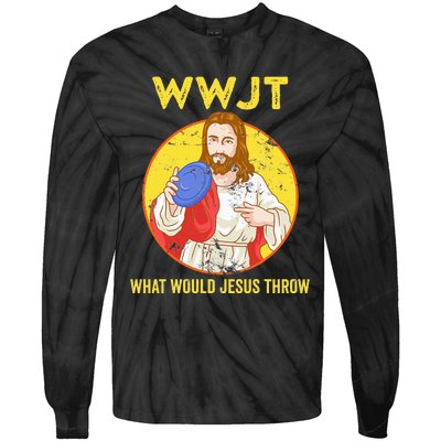 WWJT What would Jesus throw Frisbee disc golf sport Tie-Dye Long Sleeve Shirt