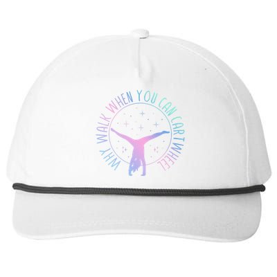 Why Walk When You Can Cartwheel Gymnast Gymnastic Gifts Girl Snapback Five-Panel Rope Hat