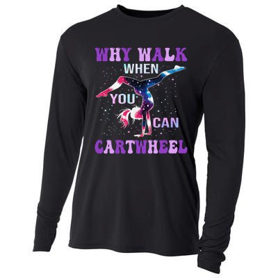 Why Walk When You Can Cartwheel Cute Gymnastics Women Gift Cooling Performance Long Sleeve Crew