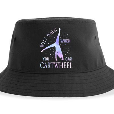 Why Walk When You Can Cartwheel Cute Gymnastics Sustainable Bucket Hat