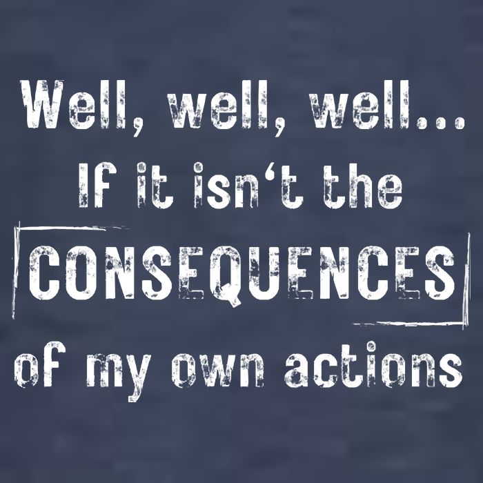 Well, Well, Well If It Isn't The Consequences Of My Own Actions T-Shirt