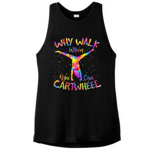 Why Walk When You Can Cartwheel Gymnast Gymnastic Tumbling  Ladies PosiCharge Tri-Blend Wicking Tank