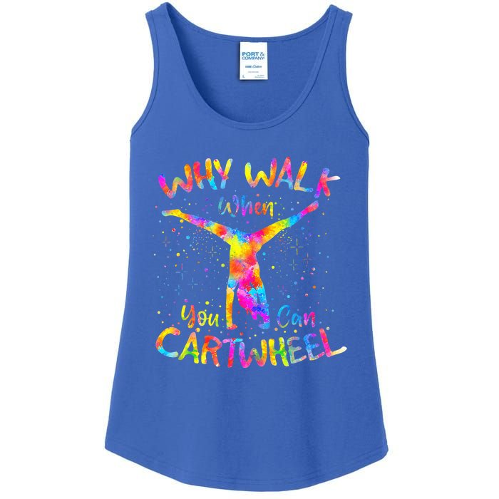 Why Walk When You Can Cartwheel Gymnast Gymnastic Tumbling  Ladies Essential Tank