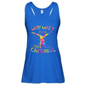 Why Walk When You Can Cartwheel Gymnast Gymnastic Tumbling  Ladies Essential Flowy Tank