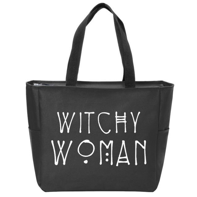 Witchy Woman Witch Wiccan And Pagan Gifts Halloween Zip Tote Bag