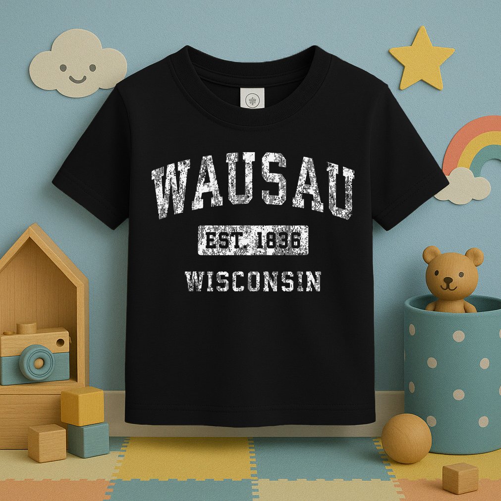 Wausau Wisconsin Wi Vintage Established Toddler T-Shirt