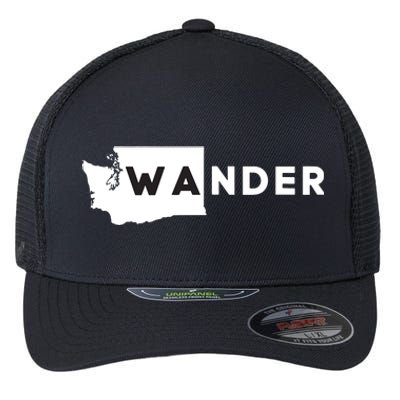 Wa Wander Washington Silhouette Flexfit Unipanel Trucker Cap