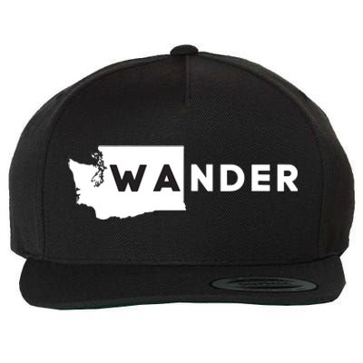 Wa Wander Washington Silhouette Wool Snapback Cap