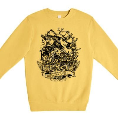 Wild Wild West Texas American Cowboy Premium Crewneck Sweatshirt