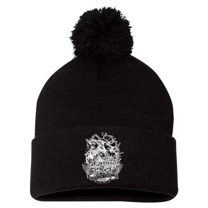 Wild Wild West Texas American Cowboy Pom Pom 12in Knit Beanie