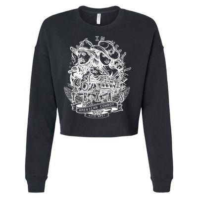 Wild Wild West Texas American Cowboy Cropped Pullover Crew