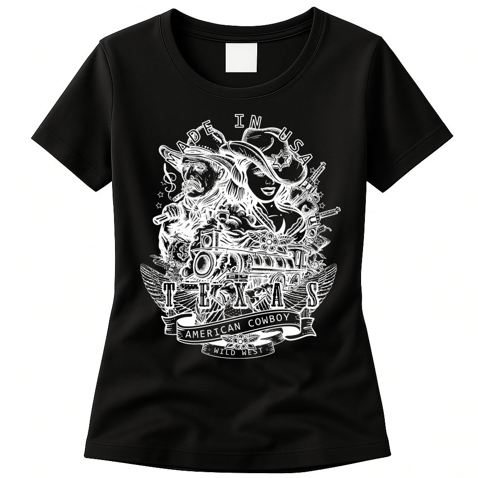 Wild Wild West Texas American Cowboy Womens T-Shirt