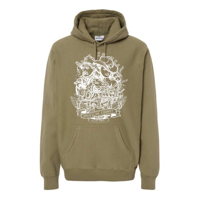 Wild Wild West Texas American Cowboy Premium Hoodie