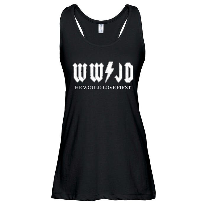 Wwjd What Would Jesus Do He Would Love First Ladies Essential Flowy Tank