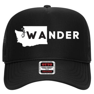 Wa Wander Washington Silhouette High Crown Mesh Back Trucker Hat