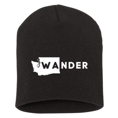 Wa Wander Washington Silhouette Short Acrylic Beanie