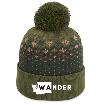 Wa Wander Washington Silhouette The Baniff Cuffed Pom Beanie