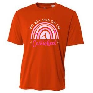 Why Walk When You Can Cartwheel Rainbow Tumbling Funny Gift Cooling Performance Crew T-Shirt