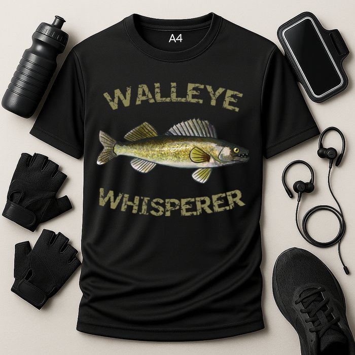 Walleye Whisperer Walleye Fishing Walleye Gift Cooling Performance Crew T-Shirt