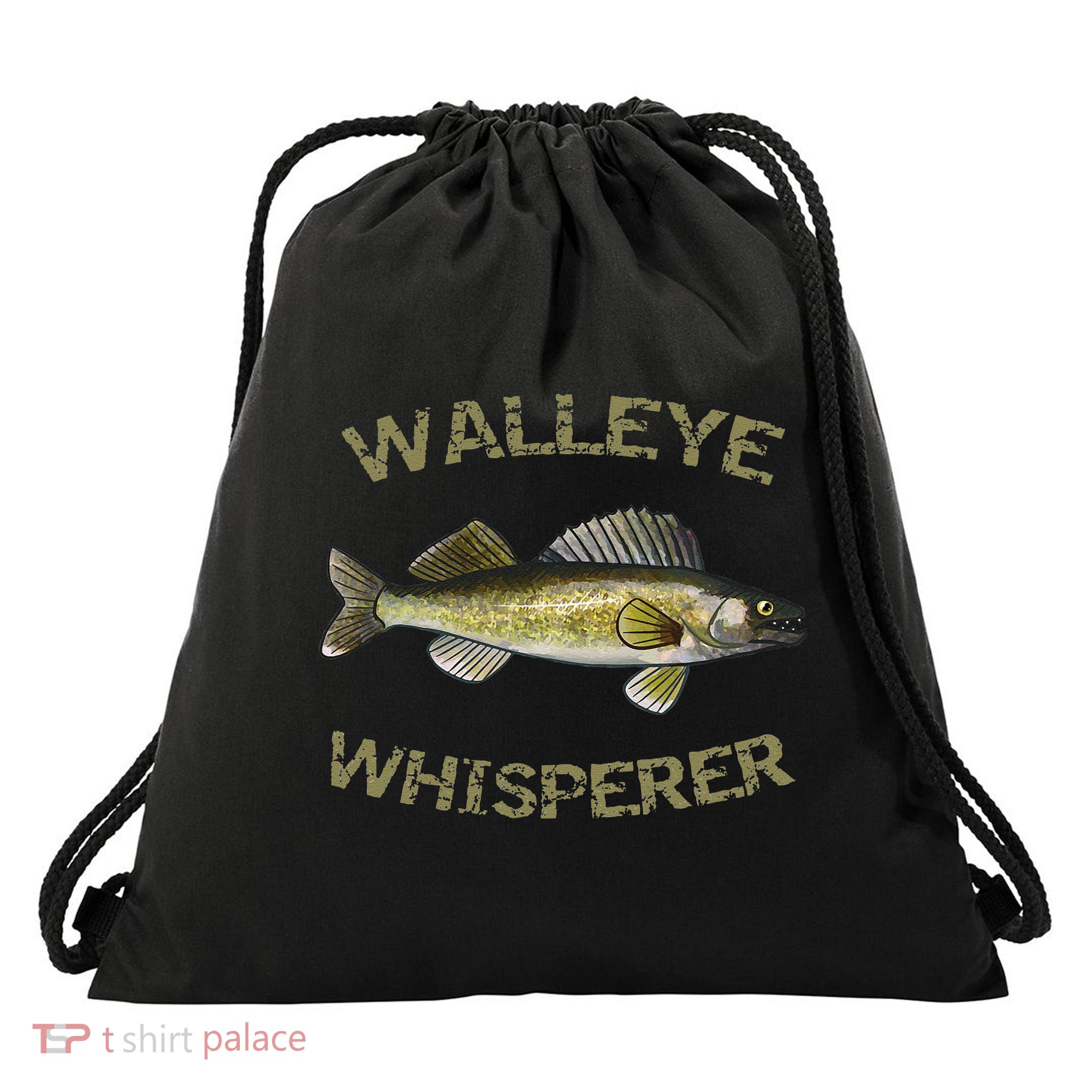 Walleye Whisperer Walleye Fishing Walleye Gift Drawstring Bag