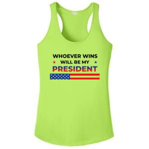 Whoever Wins Will Be My President Neutral Political Ladies PosiCharge Competitor Racerback Tank